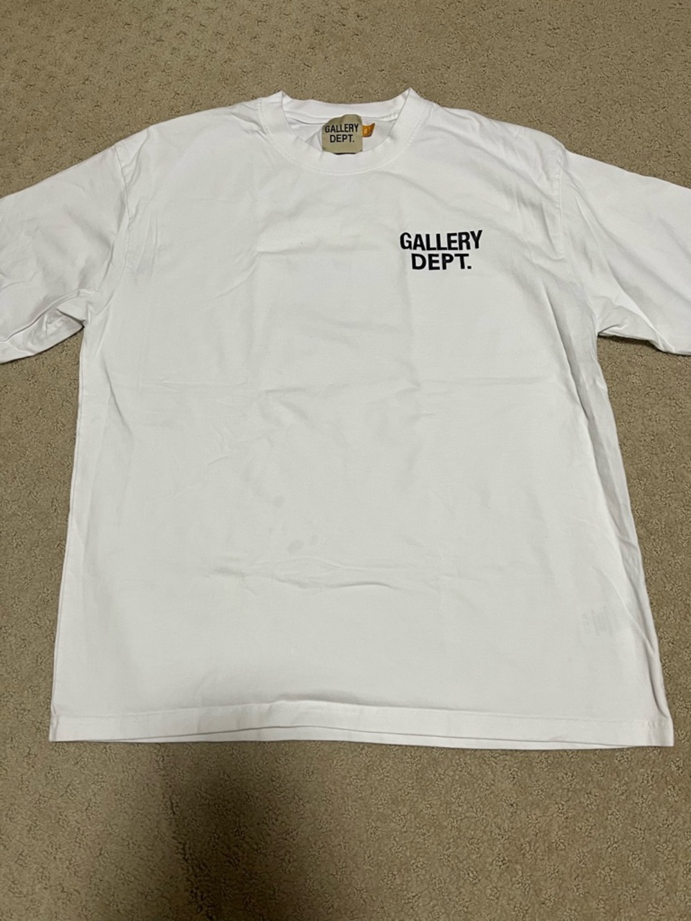 GALLERY DEPT White Long Sleeve Tee with Black Chest Logo